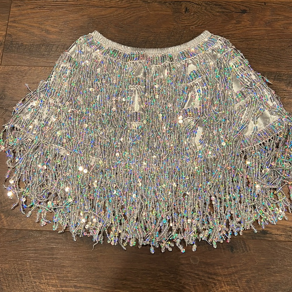 Sparkly short skirt - silver S/XS